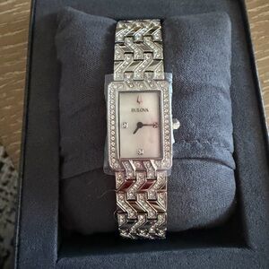 Bulova Women's Watch with Silver and Diamond Accents